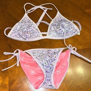 Lavender sequin bikini